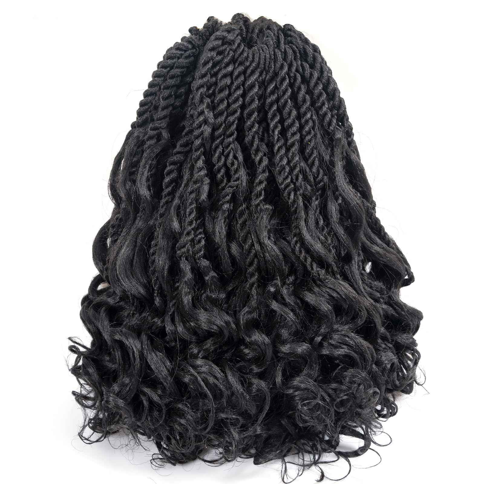 ToyoTress Boho Island Twist Crochet Hair - 14 Inch 8 Packs Natural Black Boho Havana Twist Crochet Braids Synthetic Braiding Hair (14 Inch,1B-8P)