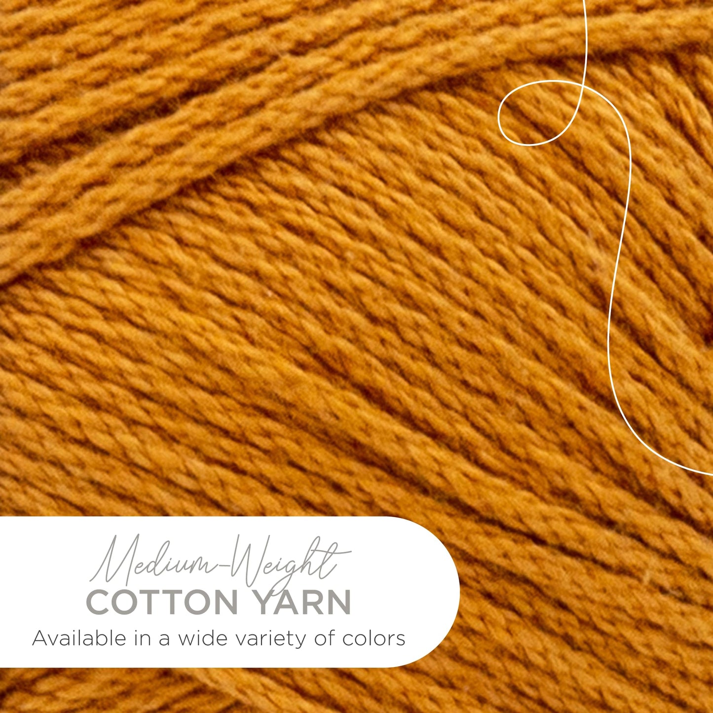 Lion Brand 24/7 Cotton Yarn, Lightweight Yarn for Knitting, Crocheting, and Crafts, Amber, 1 Pack