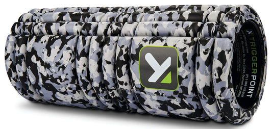 TRIGGERPOINT Grid Foam Roller - Multi-Density Exterior, Rigid Core - Trusted by Therapists and Athletes - Standard Density, Includes Online Instructional Videos, 33cm, Grey Camo