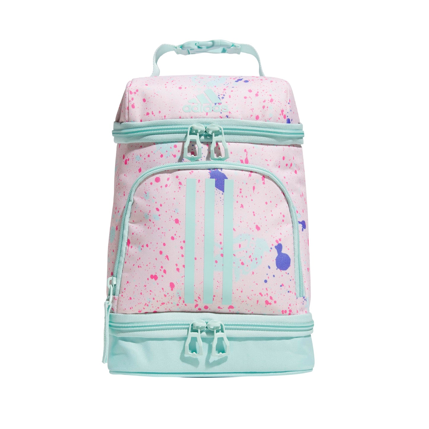 adidas Excel 2 Insulated Lunch Bag, Splatter Sandy Pink/Semi Flash Aqua Blue, One Size