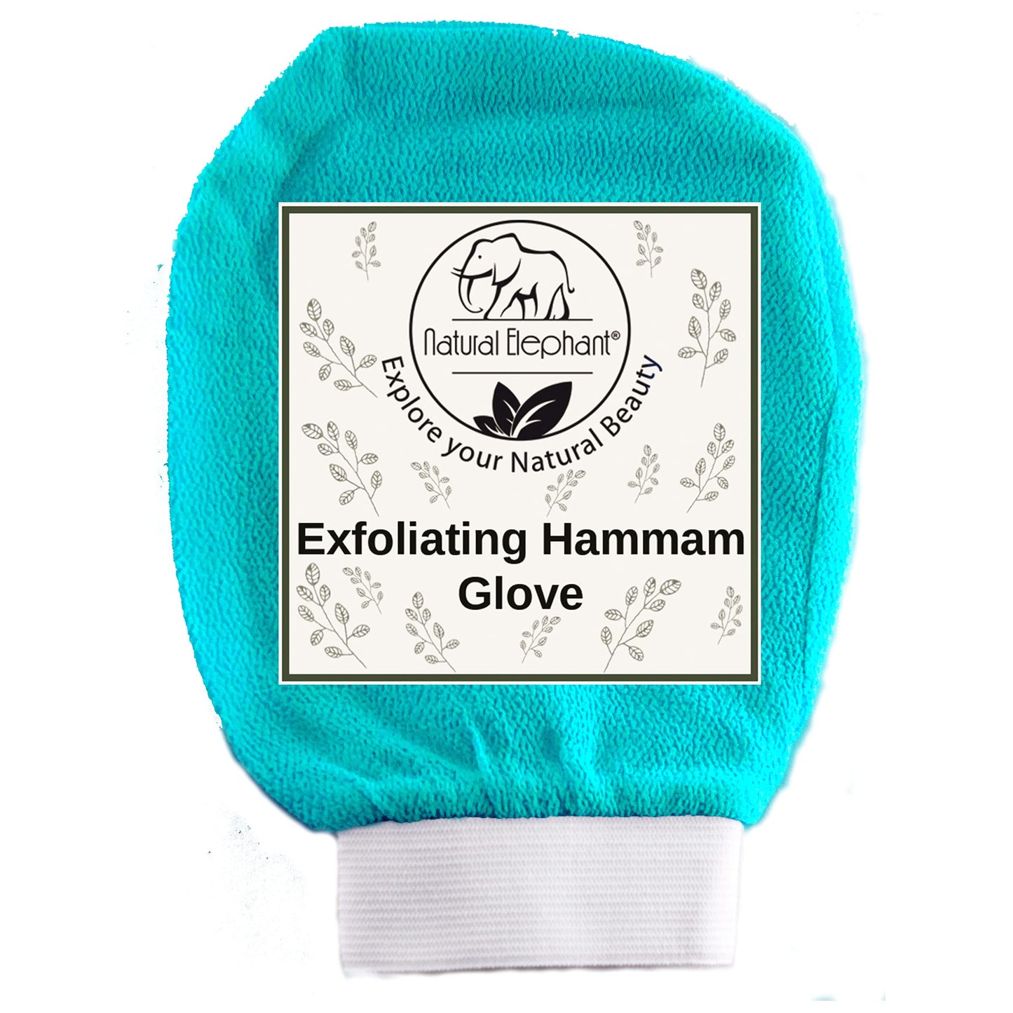 Natural Elephant Exfoliating Hammam Glove (Black, Lilac, Teal, Orange, and Brown (Pack of 5))