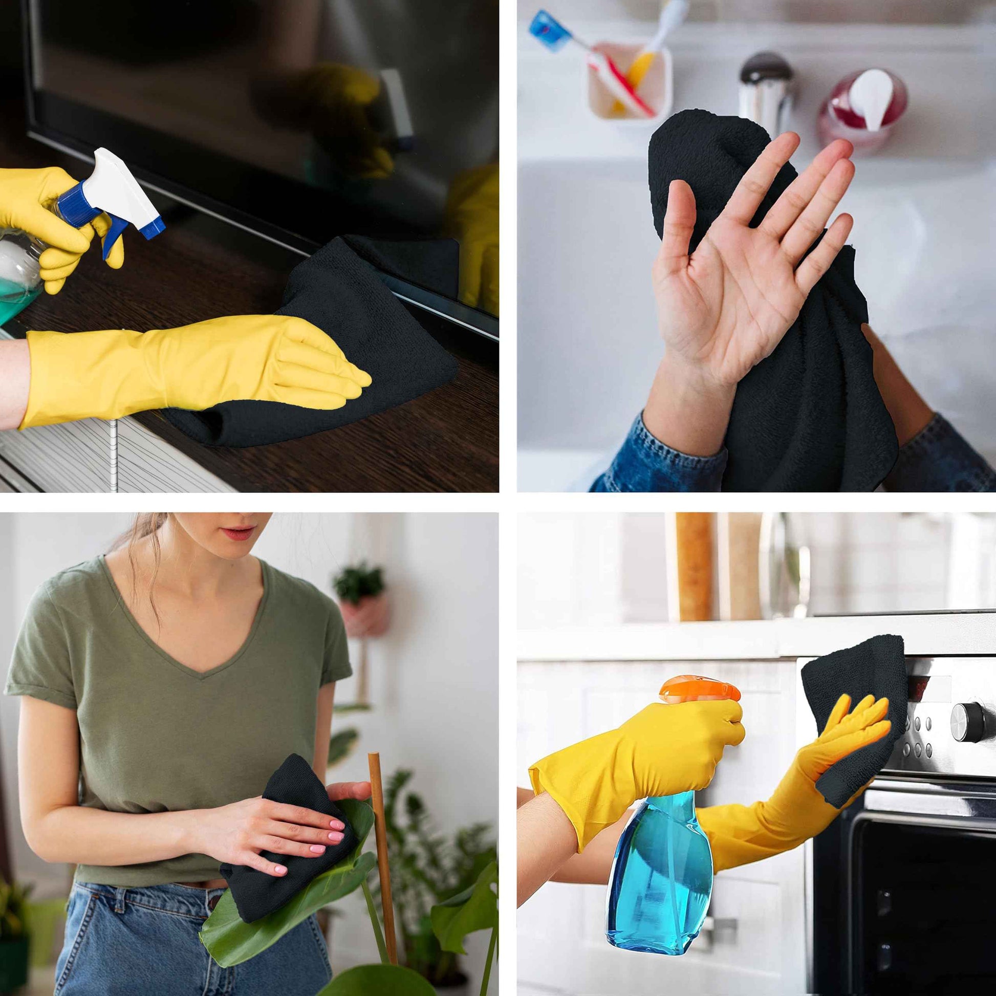 GOLD TEXTILES 100% Cotton Washcloth - 12 Pack | 13x13 inches | Grey - Ultra Soft, Highly Absorbent, Long Lasting and Quick Drying - Hotel & Spa Collection Cool Feel Fingertip Towels (12, Grey)