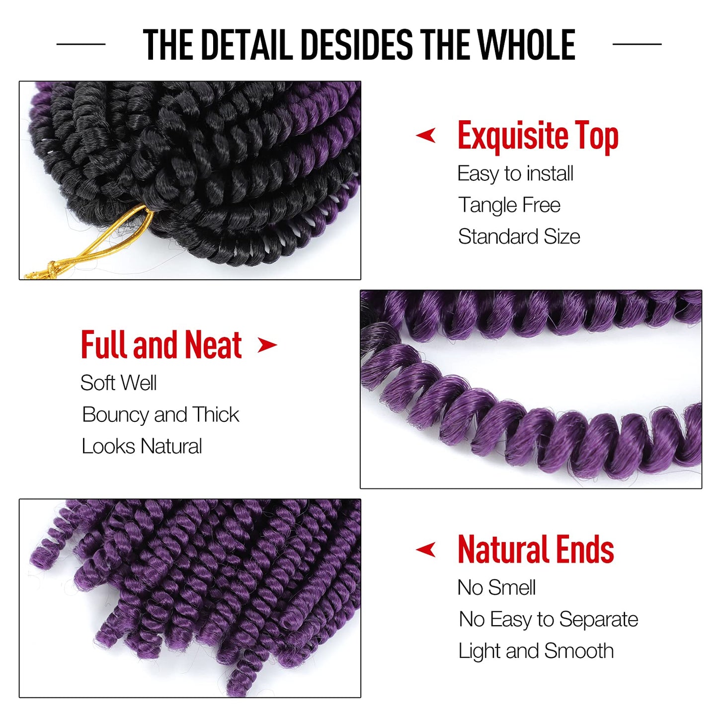 Spring Twist Hair 10 Inch 6 Packs Spring Twist Crochet Hair Spring Twist Braiding Hair For Passion Twist Butterfly Locs Crochet Twist Crochet Braids Hair Synthetic Hair Extensions(10 Inch,OTPurple)