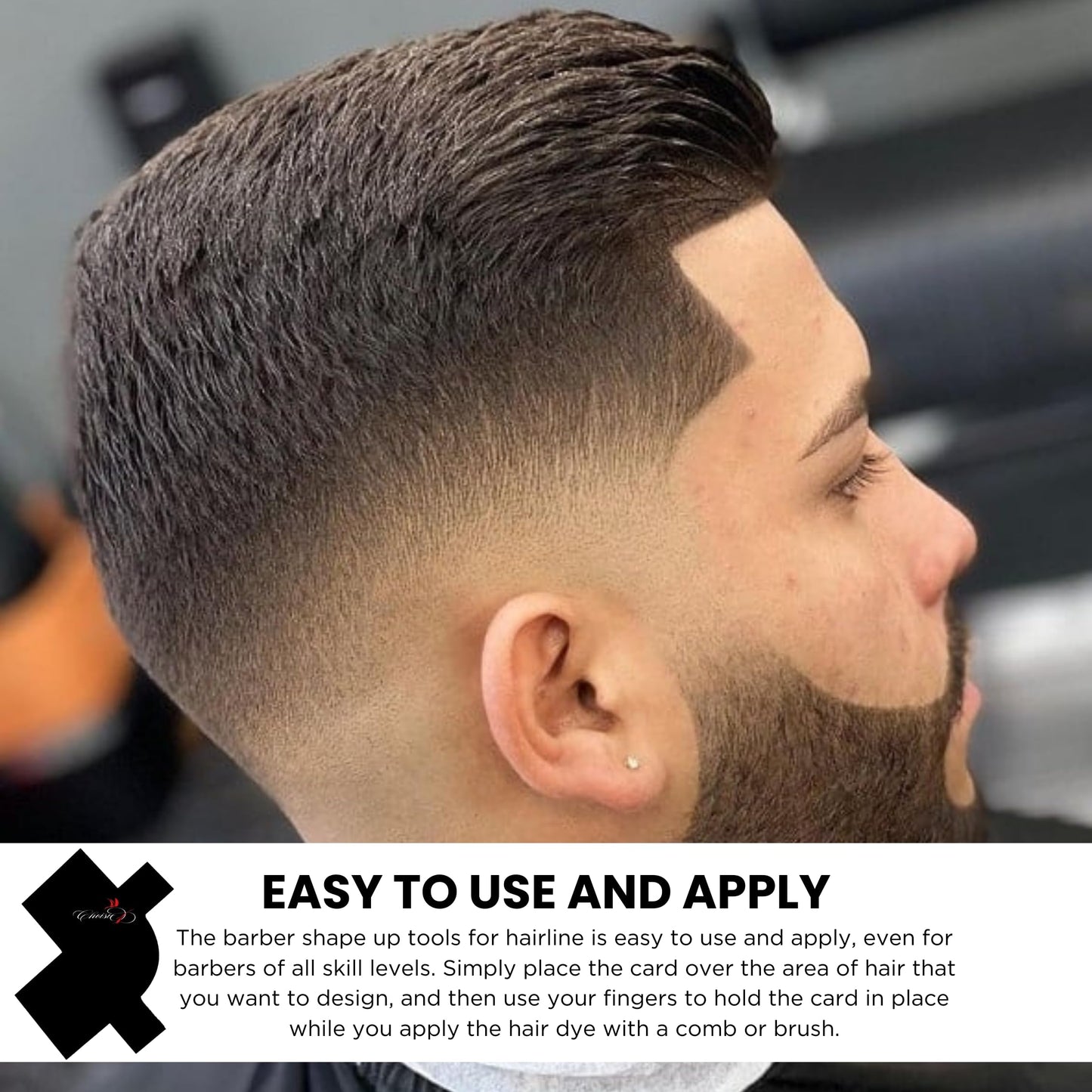 CHOISIE1 Line Me Up Barber Fill In Design Card (Pair)