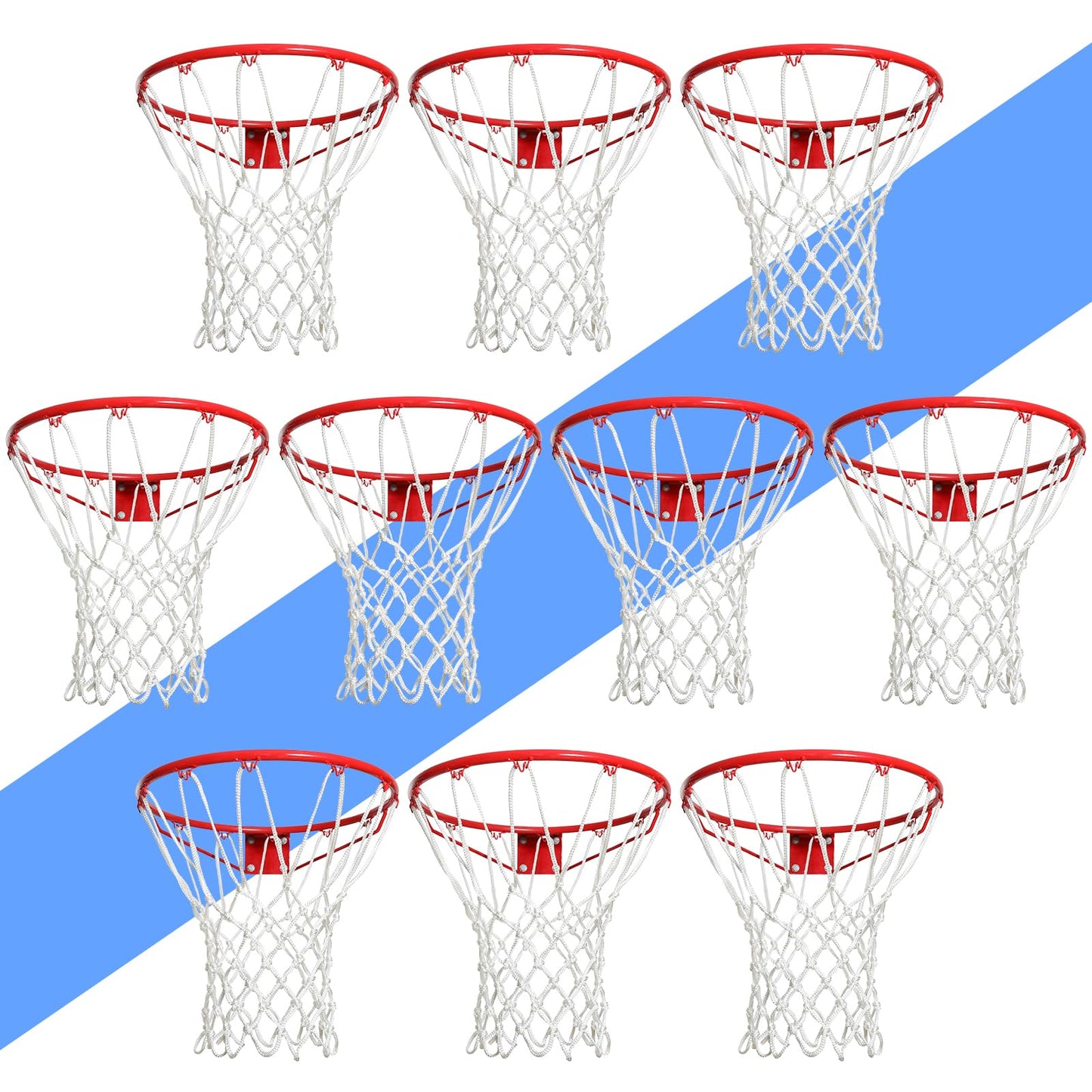 LAO XUE Basketball Net Outdoor,(7.16 oz) 12 Loops Professional Heavy Duty Basketball Net Replacement,All Weather Anti Whip, Suitable for Outdoor Standard 12 Loops Basketball Hoop