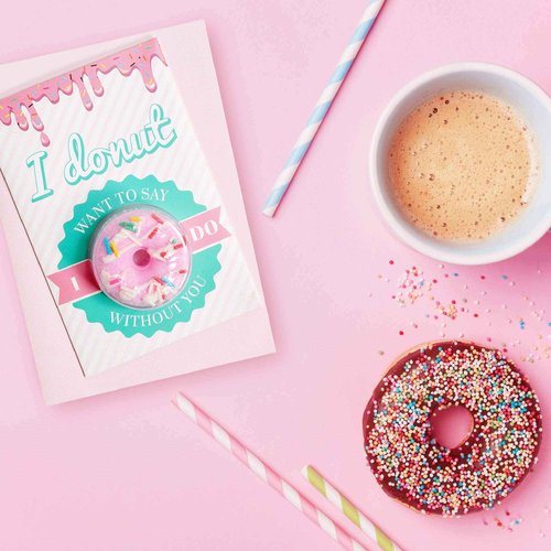 Bridesmaid Proposal Cards with Bath Bombs | Bridesmaids Proposal Gifts | Bridesmaid Card Pack | Be My Bridesmaid | Donut Style (10 Pack)
