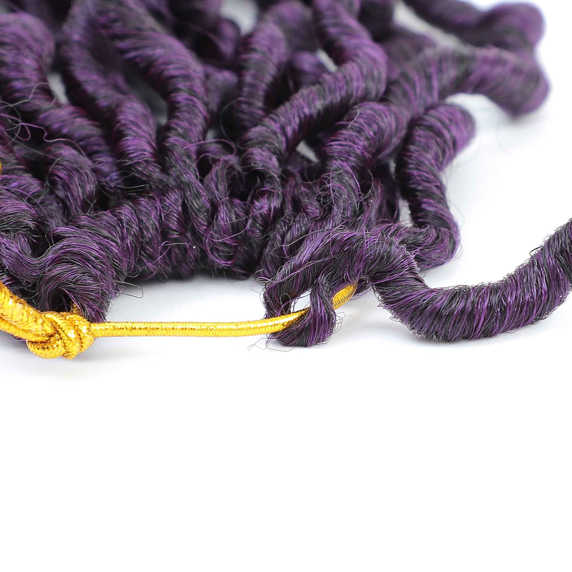 Purple Boho Goddess Locs Crochet Hair 8 Packs 22 inch River Locs Crochet Hair Boho Faux Locs Crochet Braids with Curly Ends(T1B/Purple#)