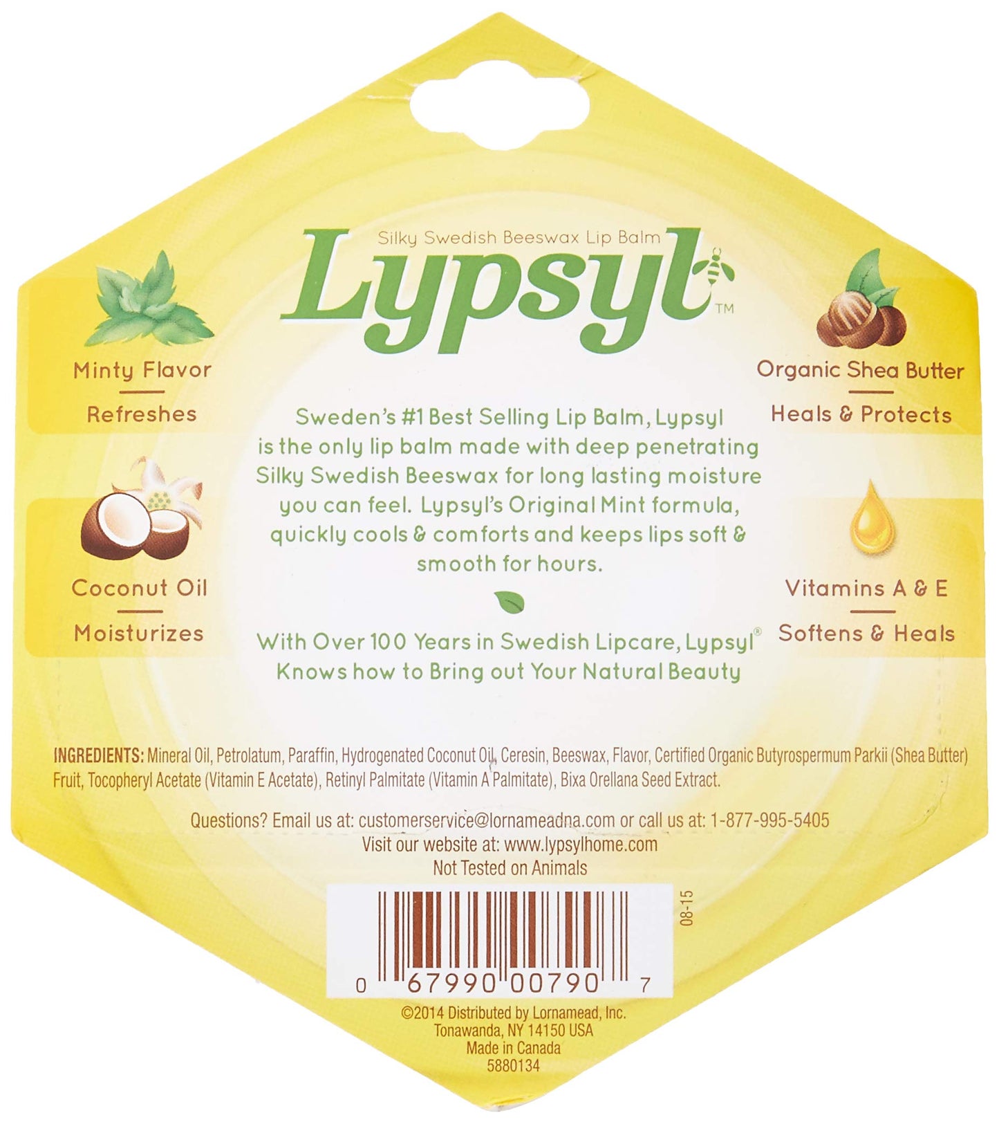 Lypsyl Intense Protection Original Mint, Lip Balm 0.10 oz (Pack of 2)