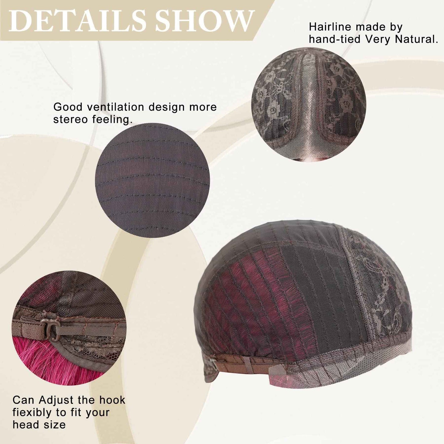 7JHH WIGS Hot Pink Long Wig with Dark Root Middle Part Lace Front Wavy Burgundy Ombre Pink Wig Body Wave Synthetic Wig for Women Transparent Lace Wig Hair 180% Density Daily Wear Wig 27 inch