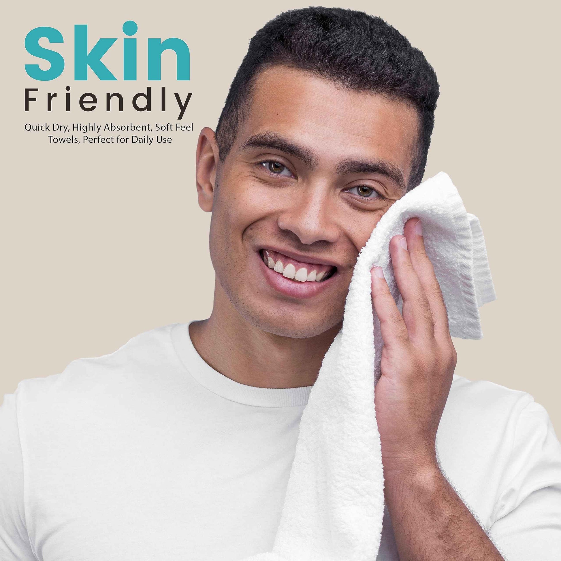 Towel and Linen Mart 100% Cotton- Wash Cloth Set -Pack of 4,Quick Dry,Luxurious,Absorbent,Soft Feel Spa & Hotel Perfect for Daily Use (12X12 White)