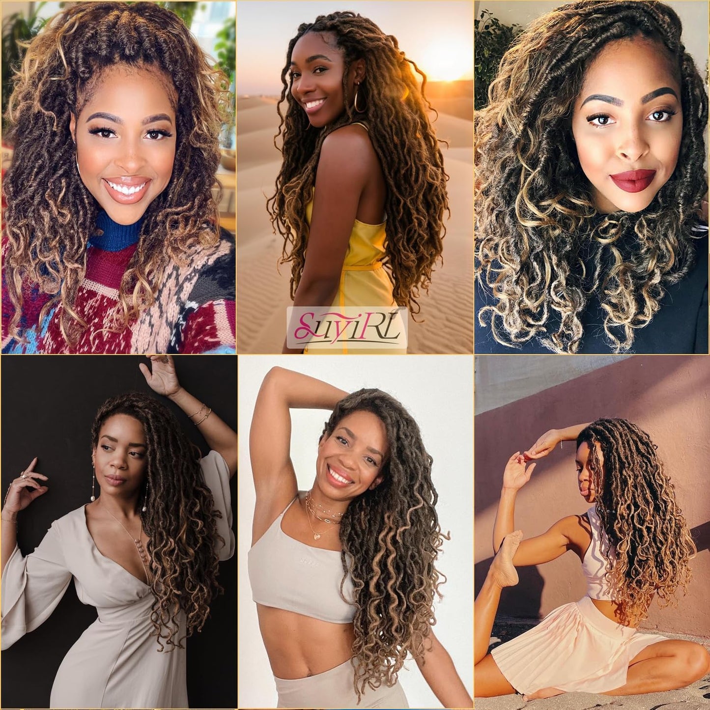 New Goddess Locs Crochet Hair,12" Faux Locs Crochet Hair Hippie Locs Synthetic Extension Ombre Crochet Locs Boho Style Crochet Braids (2 Packs 4/27/613, 12")