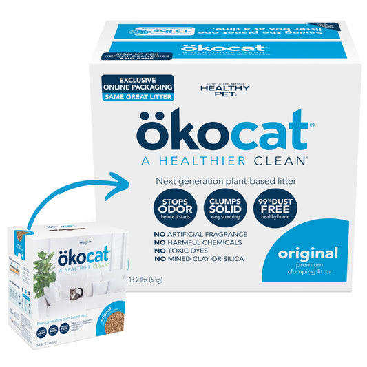 ökocat Natural Wood Cat Litter, 13.2-Pound, Clumping (Packaging May Vary)