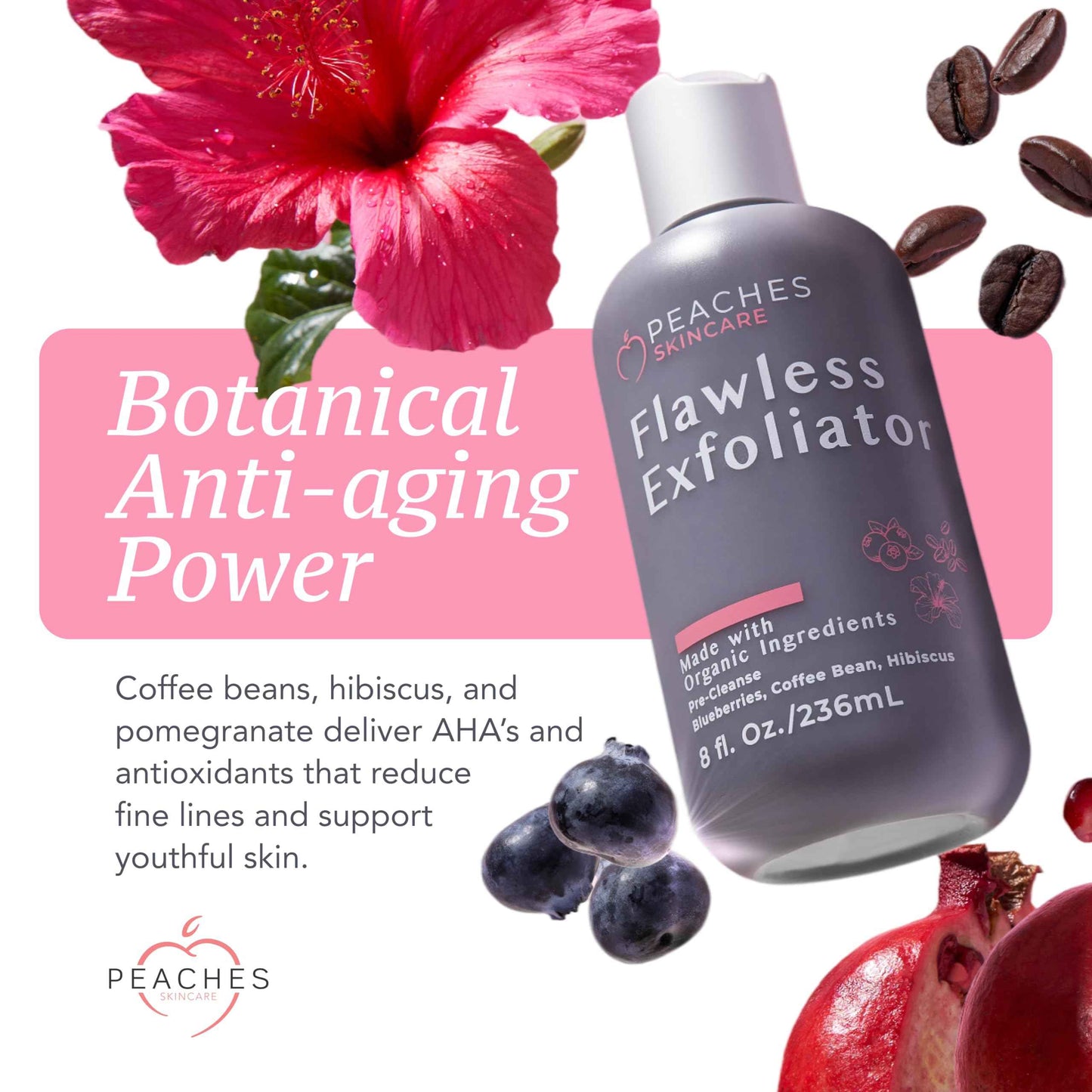 Vegan Face Exfoliator Scrub – Gentle Daily Facial Scrub with Blueberry, Coffee Bean, and Vitamin C – Face Exfoliant for Smooth, Radiant Skin – Flawless Exfoliator (8 oz)