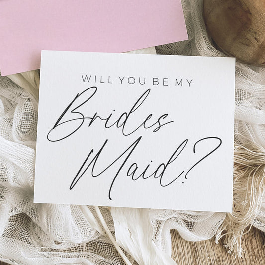 Will You Be My Bridesmaid Card. Will You Be My Maid Of Honor Card. Will You Be My Matron Of Honor Card. (1 CARD, BRIDESMAID)