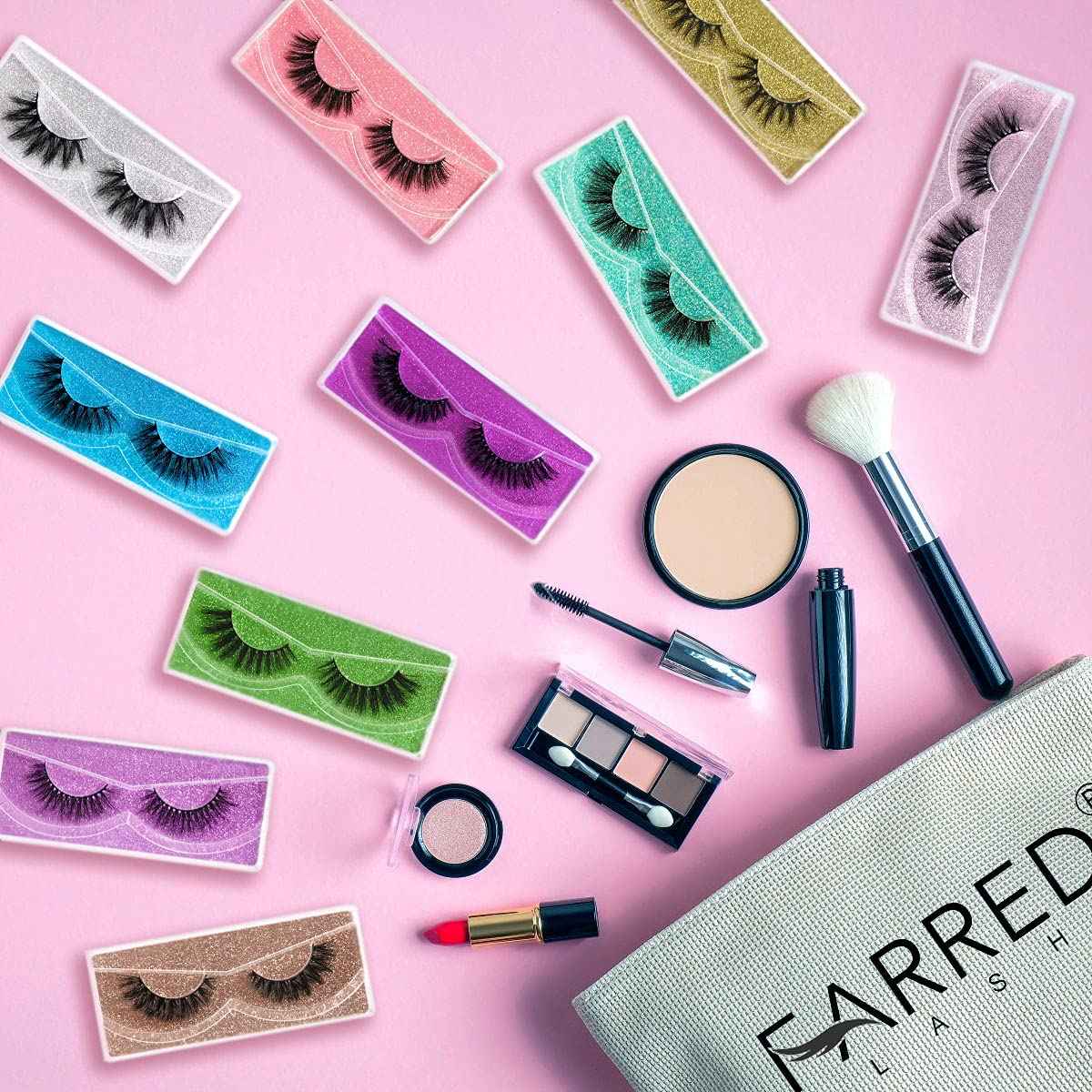 FARRED Wholesale Fluffy Dramatic Bulk Lashes Mix 10 Styles 30 Pairs Pack Individual Box 10-18mm Volume Faux Mink Eyelash Thick 8D Fake Lash Short Natural Look Wispy Eyelashes (style i-30 pairs)