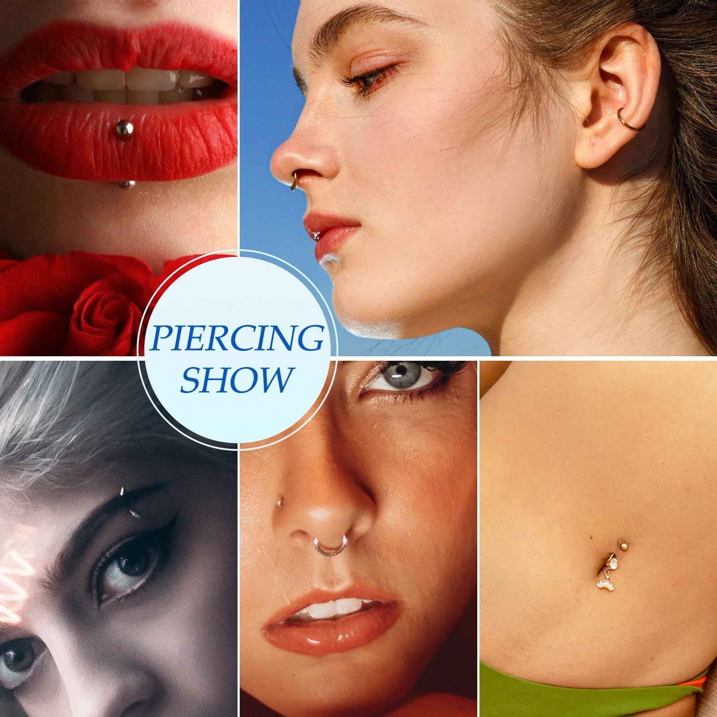 50Pcs Piercing Needles 14g 16g 18g 20g 22g IV Catheter Needles for Ear Nose Lip Tongue Belly Nipple Cartilage Piercings Disposable Stainless Steel Hollow Body Piercing Needles Tool