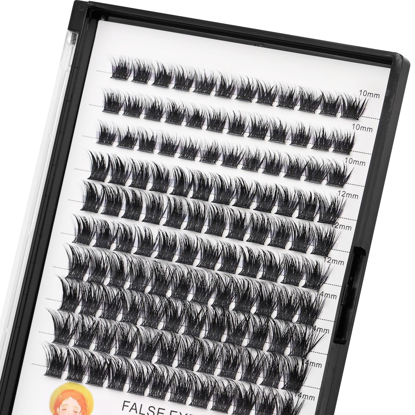 Bodermincer 120 Cluster 10-12-14mm/12-14-16mm/16-18-20mm Mixed Length Lash Cluster Eyelash Extension Natural 3D Russian Volume Faux 3D Effect Glue Bonded Cluster Eyelashes (M01# 10-12-14mm Mixed)