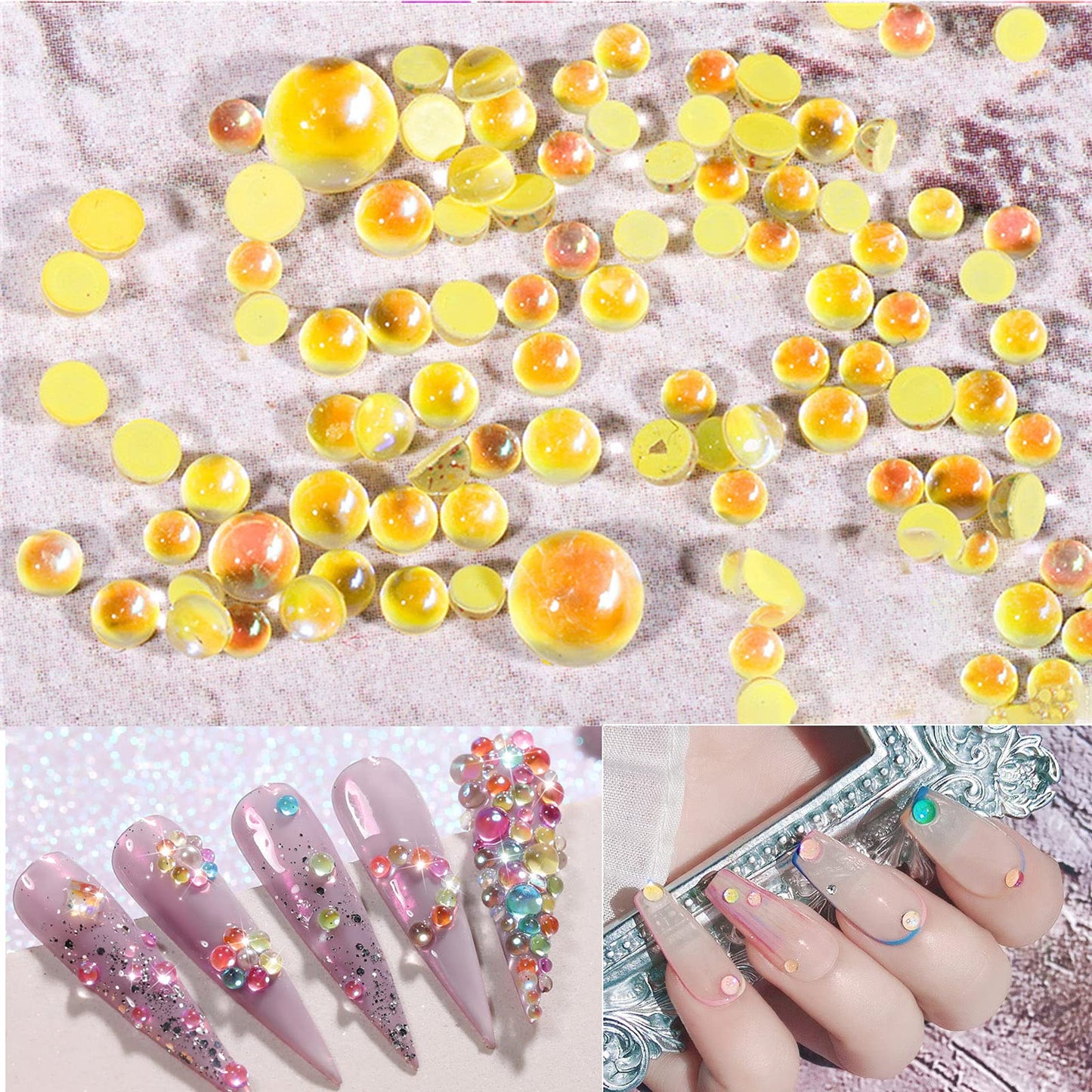 NAISKA 800Pcs Nail Art Rhinestones Set Colorful Flatback Rhinestones Glass Diamantes Gems for Nails Design Sparkly Diamond Beads Gems for DIY Crafts Clothes Tumblers Face Makeup Manicure