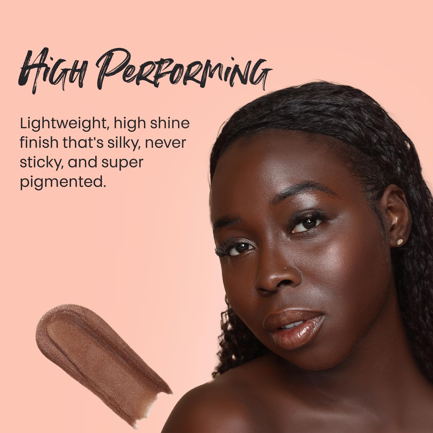 The Lip Bar Vegan Non-Sticky Lip Gloss, with Hydrating Shea Butter for a Lightweight, High Shine Finish, Extra - Brown Shimmer, 8 pack