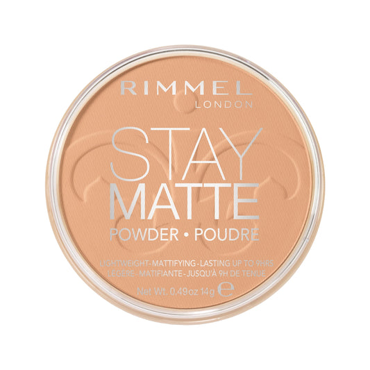 Rimmel London Stay Matte - 016 Deep Beige - Pressed Powder, Lightweight, High Coverage, Shine Control, 0.49oz