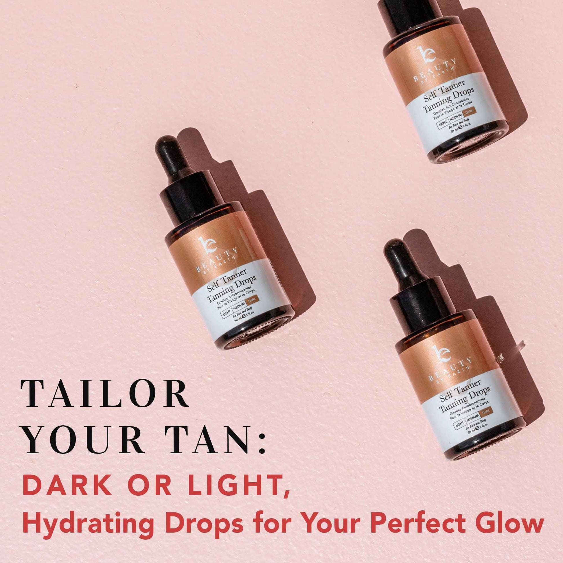 Self Tanning Drops & Kabuki Face Brush - Made with Natural and Organic Ingredients, Dark Face Tanning Drops to Add to Lotion, Moisturizing Bronzing Drops for Face & Body, Toxin Free Face Tanner