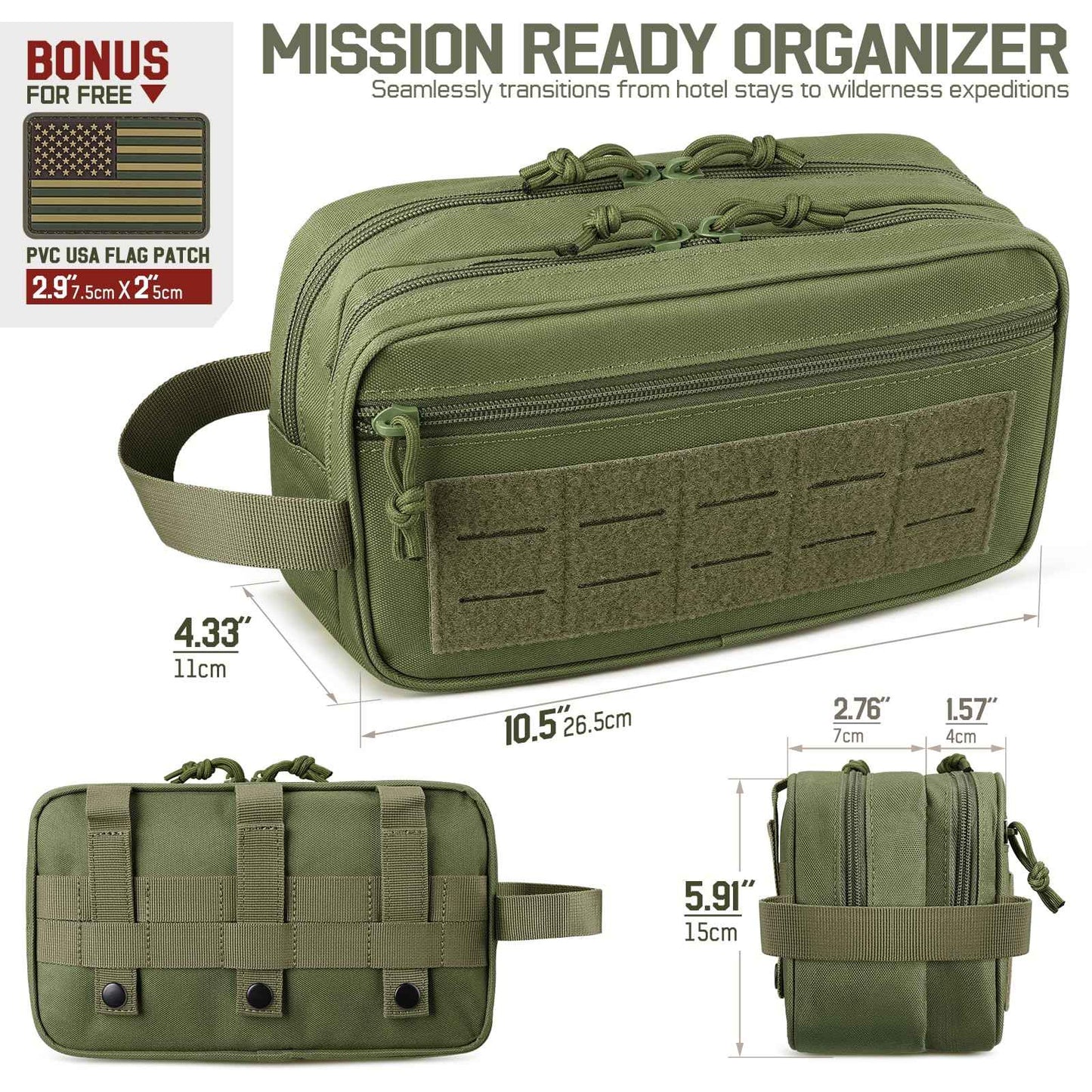 RXW Toiletry Bag for Men, Tactical Dopp Kit Military Hygiene Bag Mens Toiletry Travel Bag MOLLE EDC Pouch Small Toiltries Travel Bathroom Shaving Kit Shower Bags