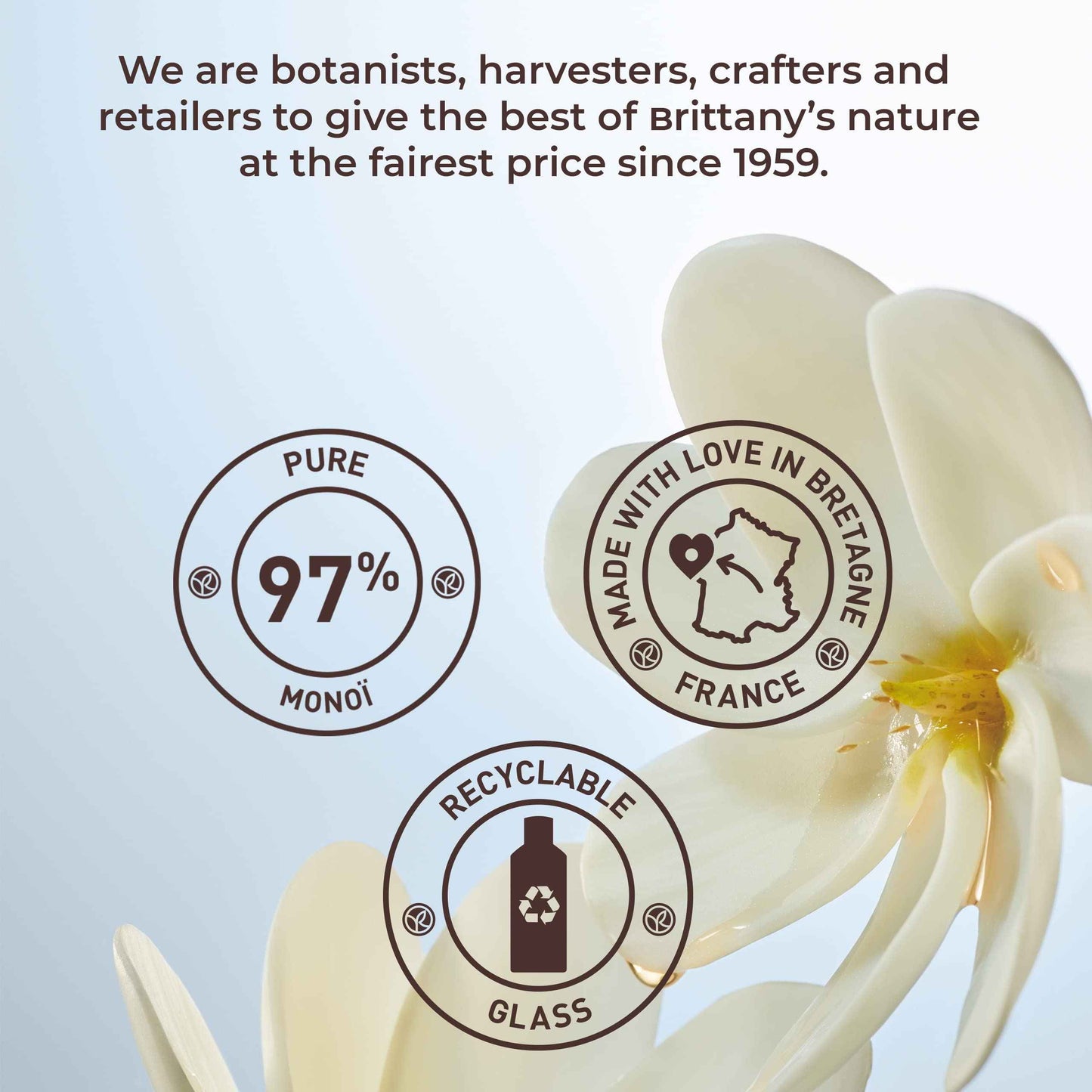 Yves Rocher Monoï de Tahiti Traditional Nourishing Oil for Body and Hair – 3.4 Oz – 1 Ct