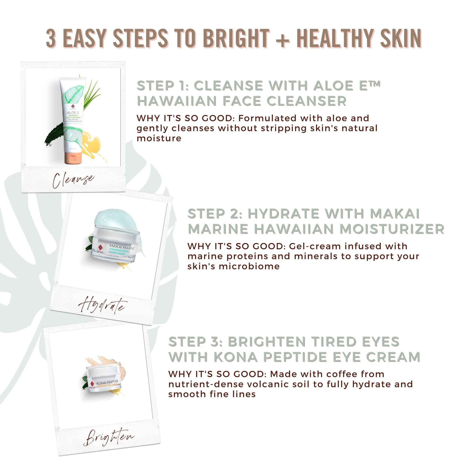 Hanalei Kona Peptide Eye Cream with Caffeine – Reduces Wrinkles, Puffiness, Dark Circles, Hydrating, Smoothing, Revitalizing Formula with Hawaiian Botanicals and Peptides – Cruelty-Free, Vegan, 0.5 oz