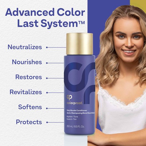 Colorproof Daily Blonde Conditioner 8.5 Fl. Oz. Purple Conditioner for Blonde Hair with Citrus, Jasmine & Coconut Milk Scent, Sulfate Free Conditioner for Detangling and Toning