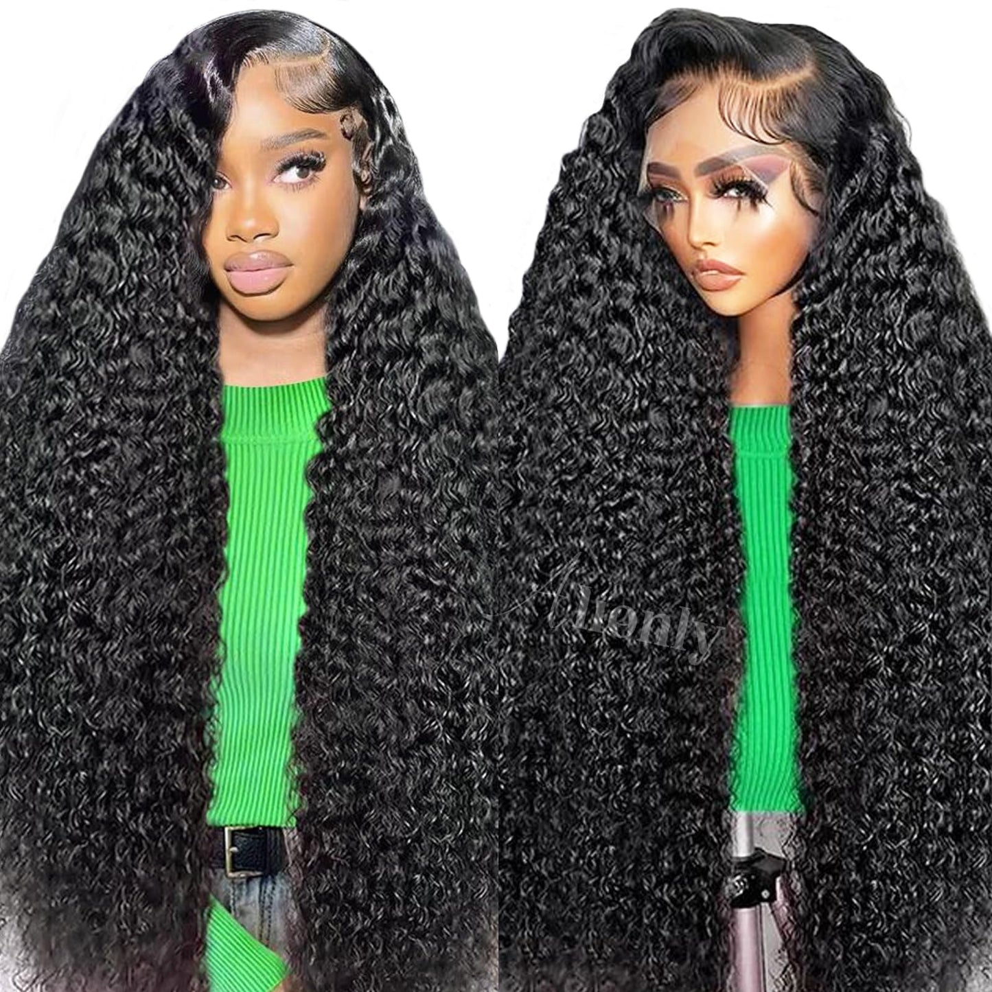 Alionly 200 Density Water Wave Wig 13x6 Lace Front Wigs Human Hair Wet and Wavy HD Lace Front Wigs Human Hair for Black Women Glueless Wigs Human Hair Pre Plucked With Baby Hair