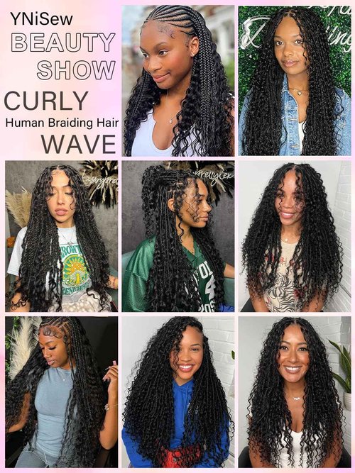 100 Percent Human Braiding Hair For Boho Braids Curly Human Hair Braiding Hair Full Bulk Human Hair For Braiding Wet Wavy 100g 2 Bundles No Weft Micro Braiding Hair Human Hair Extensions YNiSew