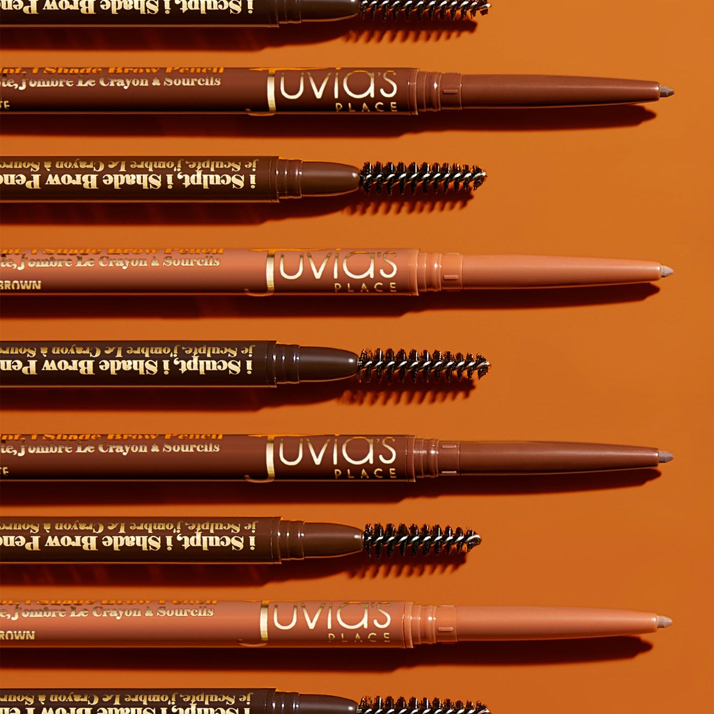 Juvia's Place iSculpt, iShade Chocolate - Eyebrow Pencil Liner with Spoolie Brush, Eyebrow Makeup, Brow Pencil Definer, Waterproof Eyebrow Pencil, Eyebrow Filler Pencil, Brow Liner Pencil