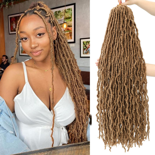 Karida Faux Locs Crochet Hair 36 Inches, New Soft Locs Crochet Hair 3 Packs, Crochet Faux Locs Hair Pre Looped Crochet Hair for Black Women (36 Inch (Pack of 3), 27#)