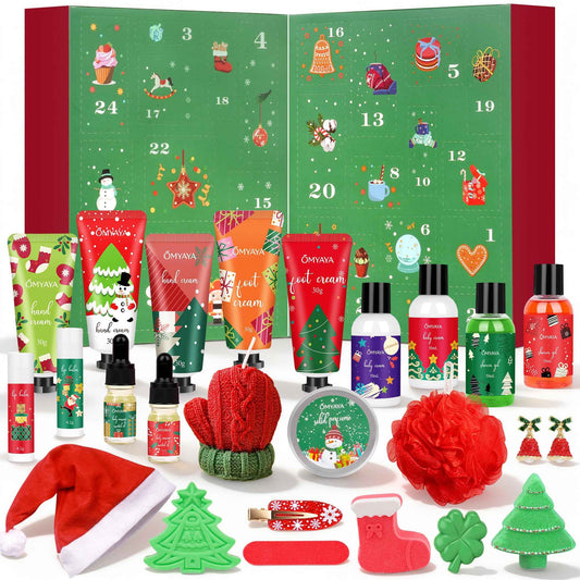 Skincare Advent Calendar 2025 Adult Women - 24 Days of Bath & Body Christmas Countdown Calendar，24 PCS Beauty Advent Calendar Gift Basket for Wife, Mom, Girlfriend, Teen Girls