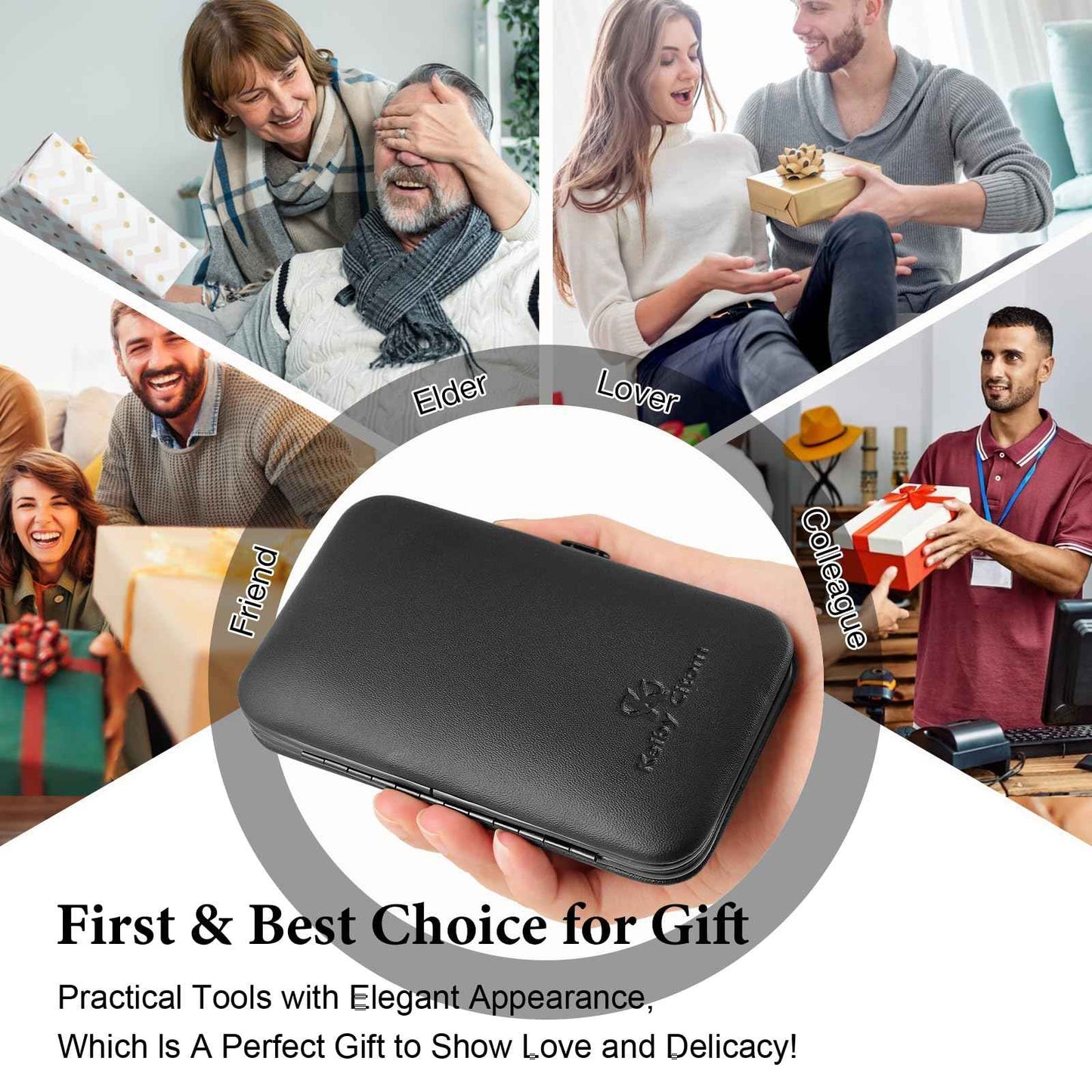 Tweezers Set for Facial Hair Women, 8Pcs Precision Eyebrow Tweezer Nail Clipper Set Eyebrow Pluckers Men for Ingrown Hair Removal(Black)