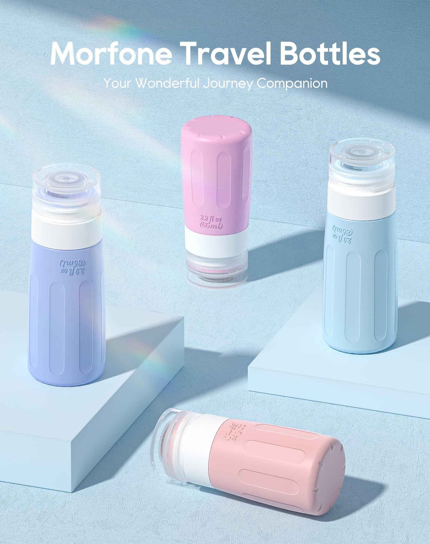 Morfone 16 Pack Travel Bottles Set for Toiletries, TSA Approved Travel Containers Leak Proof Silicone Squeezable Travel Accessories 2oz 3oz for Shampoo Conditioner Lotion Body Wash (BPA Free)