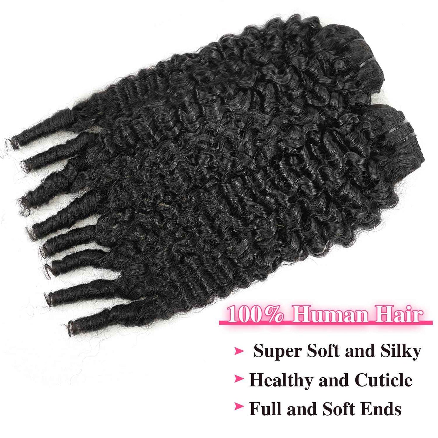 Mihugass Burmese Curly Clip in Hair Extensions #1B Natural Black Color Curly Clip ins For Women Brazilian Virgin Clip on Hair(14inch,#1B)