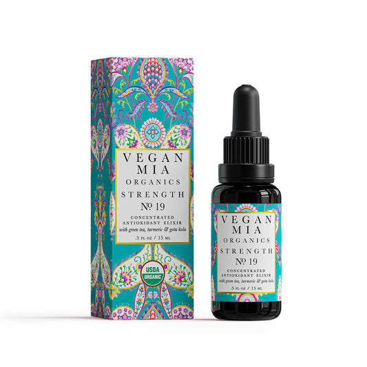 Vegan Mia - USDA Organic Strength Antioxidant & Superfood Elixir Face Oil - Face Moisturizer For Dry Skin, Blemishes, Wrinkles & Boost Natural Collagen with Pumpkin, Acai, Jojoba Oil & More, 0.5 fl oz