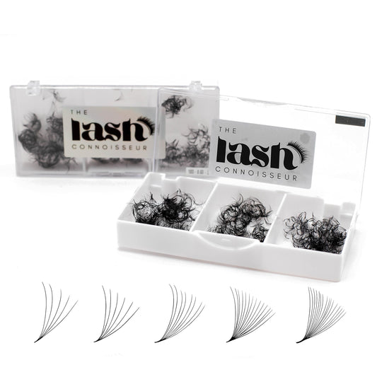 5D - C Curl 750 Fans Mixed Promade Fans Lash Extensions | TLC Lash Supplies 4D to 16D Premade Fans 7 mm to 16 mm Mixed Length Thin Base Premade Fans Eyelash Extensions (5D - C Curl, 13-14-15 mm)