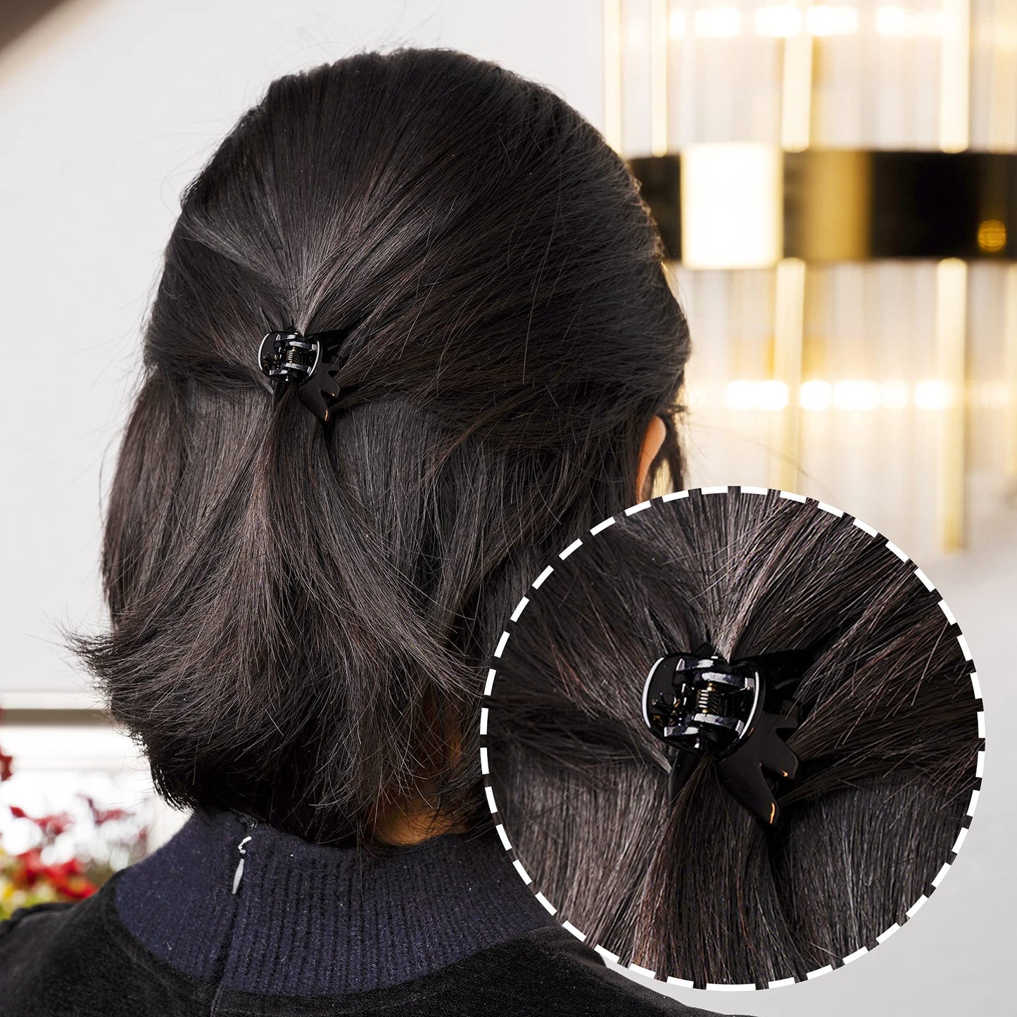 Cobahom 24 Pcs Small Mini Octopus Plastic Hair Claw Clips for Thin Hair - No-Slip Styling Accessories for Women and Girls (Black, Hair Styling)