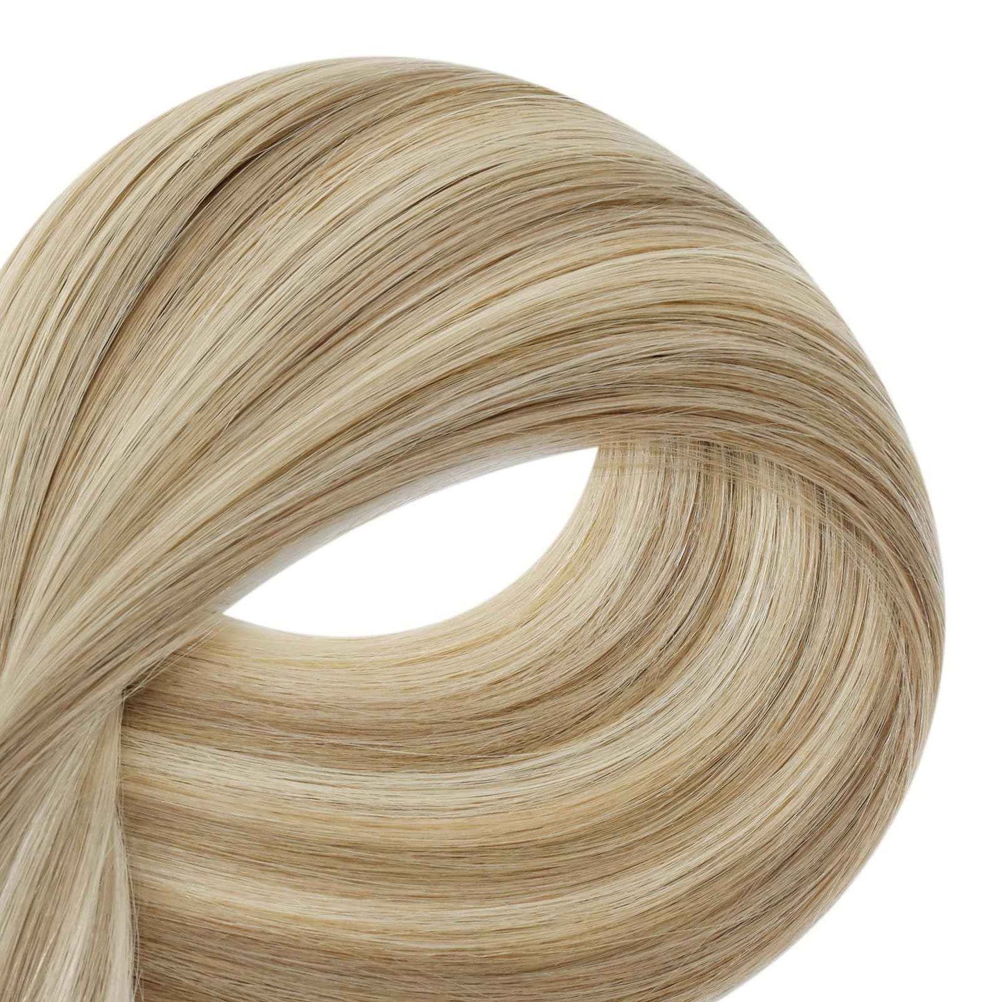 Full Shine U Tip Hair Extensions Human Hair Color 16P22 Blonde Highlighted Keratin Bond Human Hair Extensions 18 Inch Natural Remy Hair Fusion Extensions 50 Grams