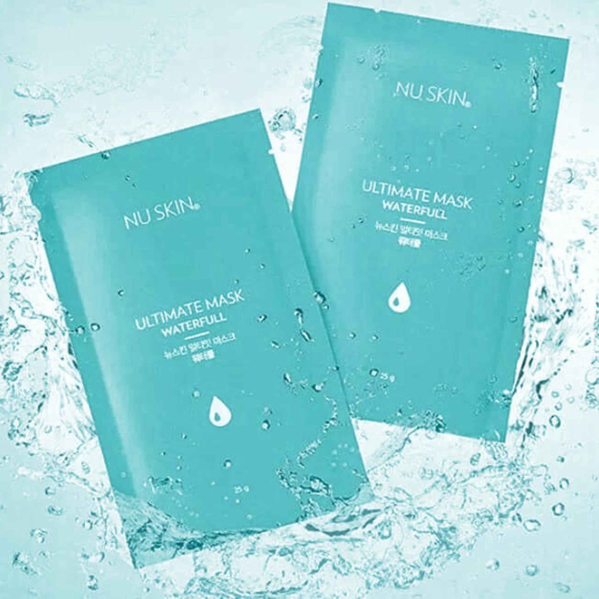 Nu Skin Ultimate Mask Waterfull - Botanical Eucalyptus Microfiber Hydration, Transparent Face Mask | Adhesive Skin Care Mask, Maximum Moisturization, Mask for Soft, Supple Skin (8 masks)