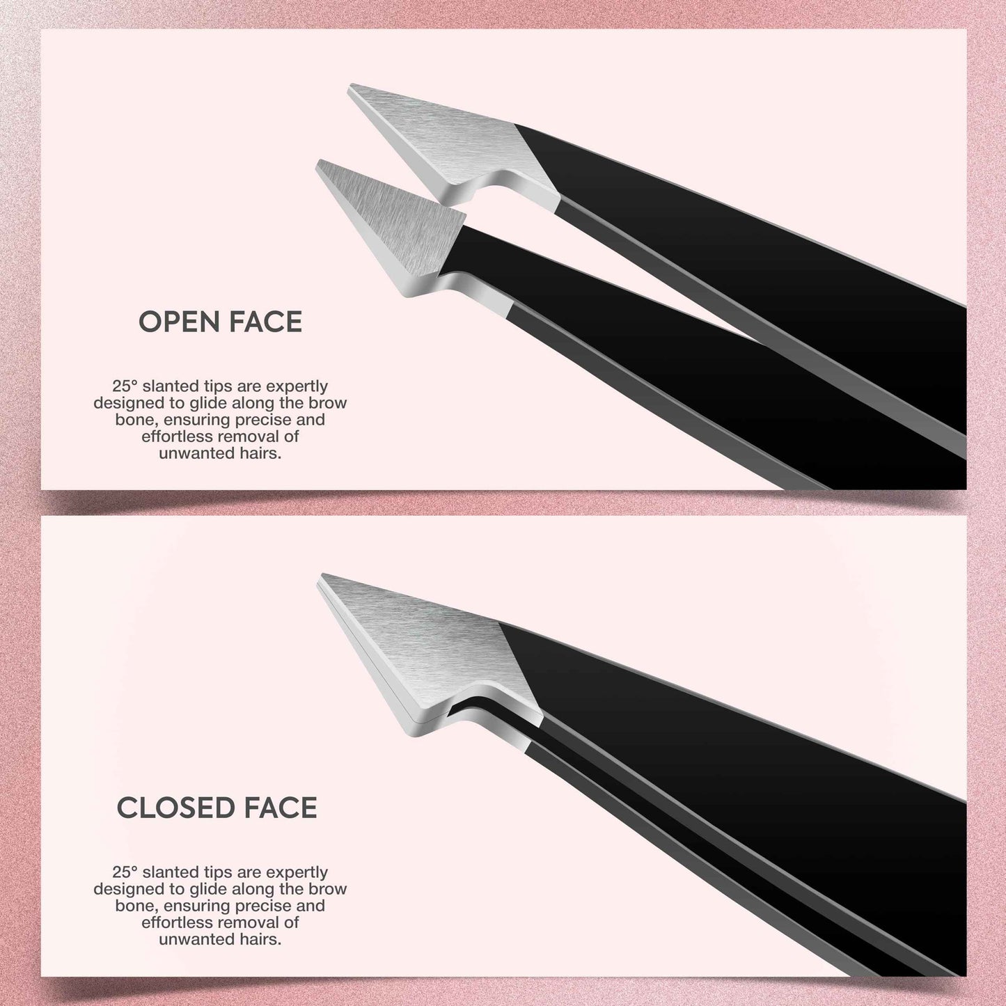 MARKHOR® Black Majesty, Professional Pointed and Slant Tweezers for Eyebrows, Tweezers for Women Facial Hair, Splinter and Ingrown Hair Removal Tweezers, Stainless Steel Precision Eyebrow Tweezers Set