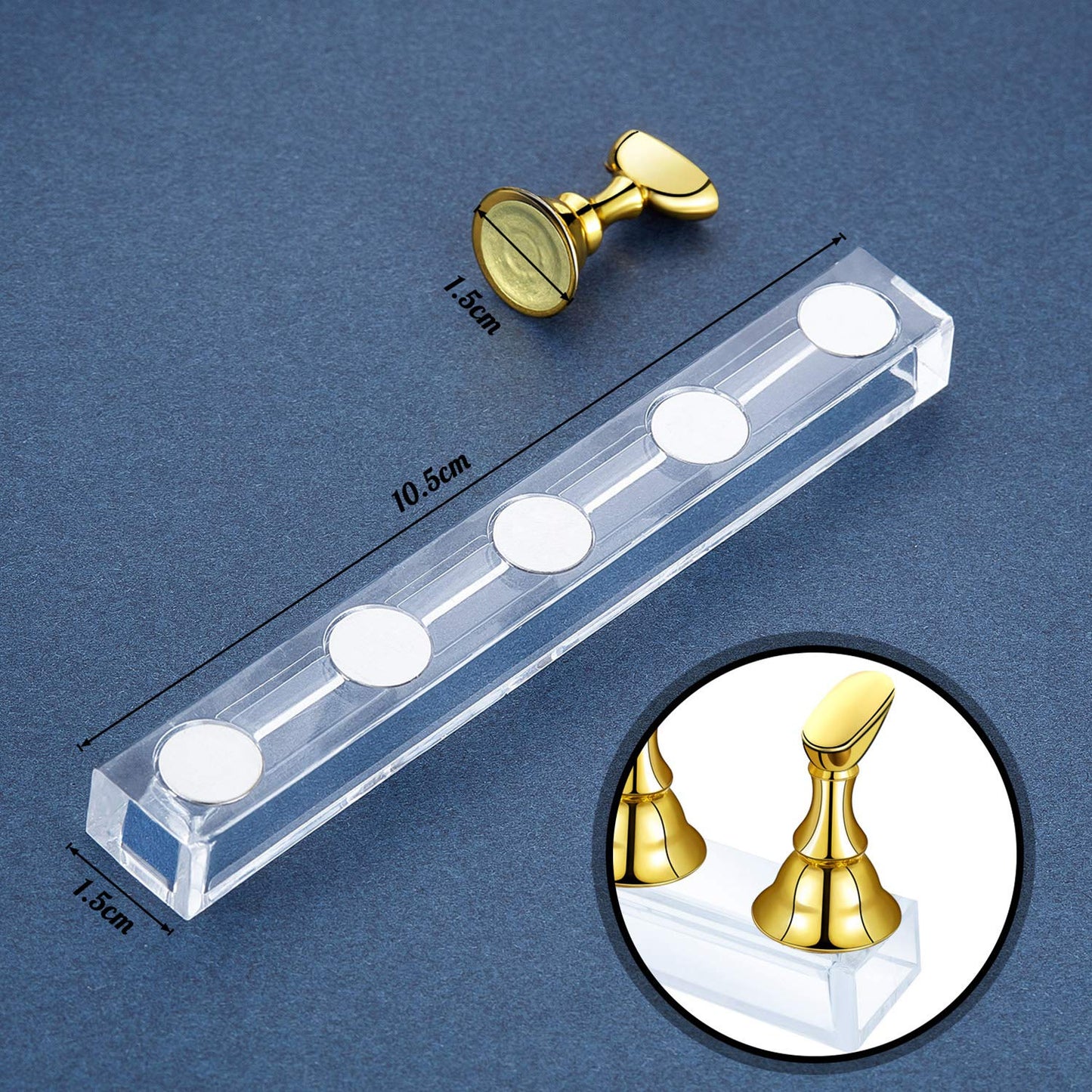 4 Sets Acrylic Nail Display Stand Tip Holder Magnetic Nail Practice Stand Fingernail DIY Nail Art Stand for False Tip Manicure Tool (Gold, Silver, Black, White)