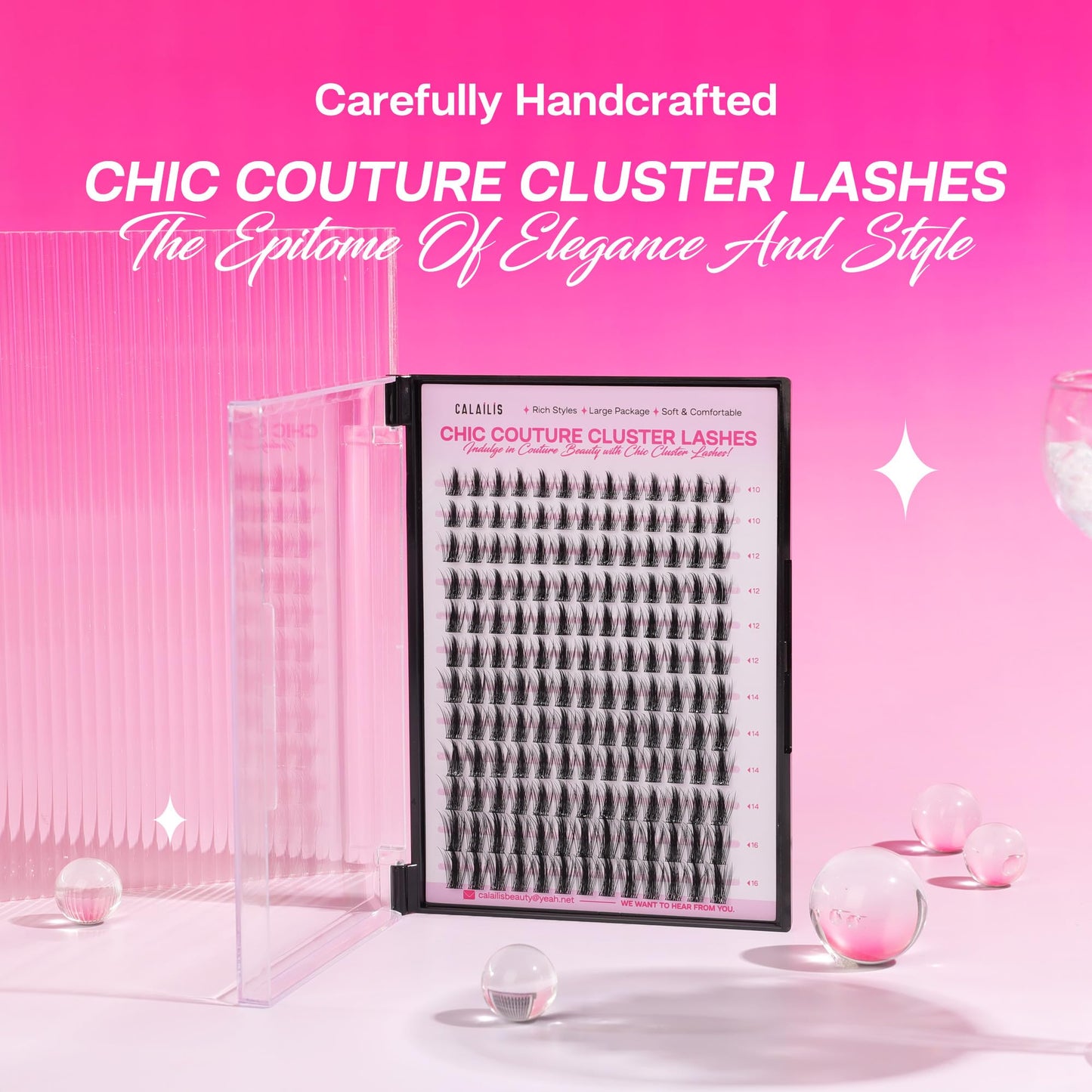 CALAILIS Cluster Lashes DIY Eyelash Extensions 156pcs Natural Lash Clusters Mega Volume Individual Lashes Wispy Eyelash Clusters(DD509,D-10-16MIX)