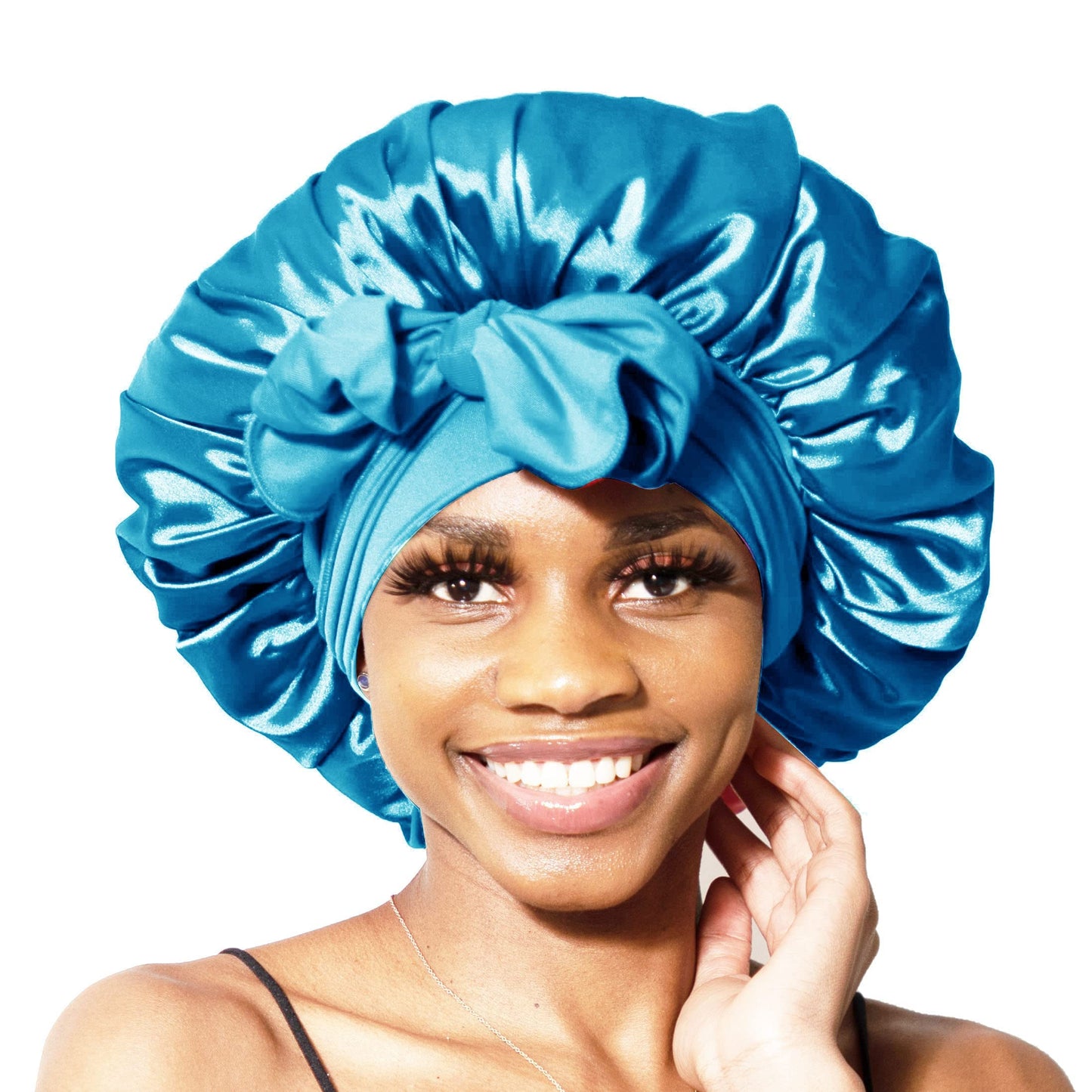 BONNET QUEEN Silk Bonnet for Sleeping Women Satin Bonnet Hair Bonnet Night Sleep Cap Scarf wrap for Curly Hair with tie Band