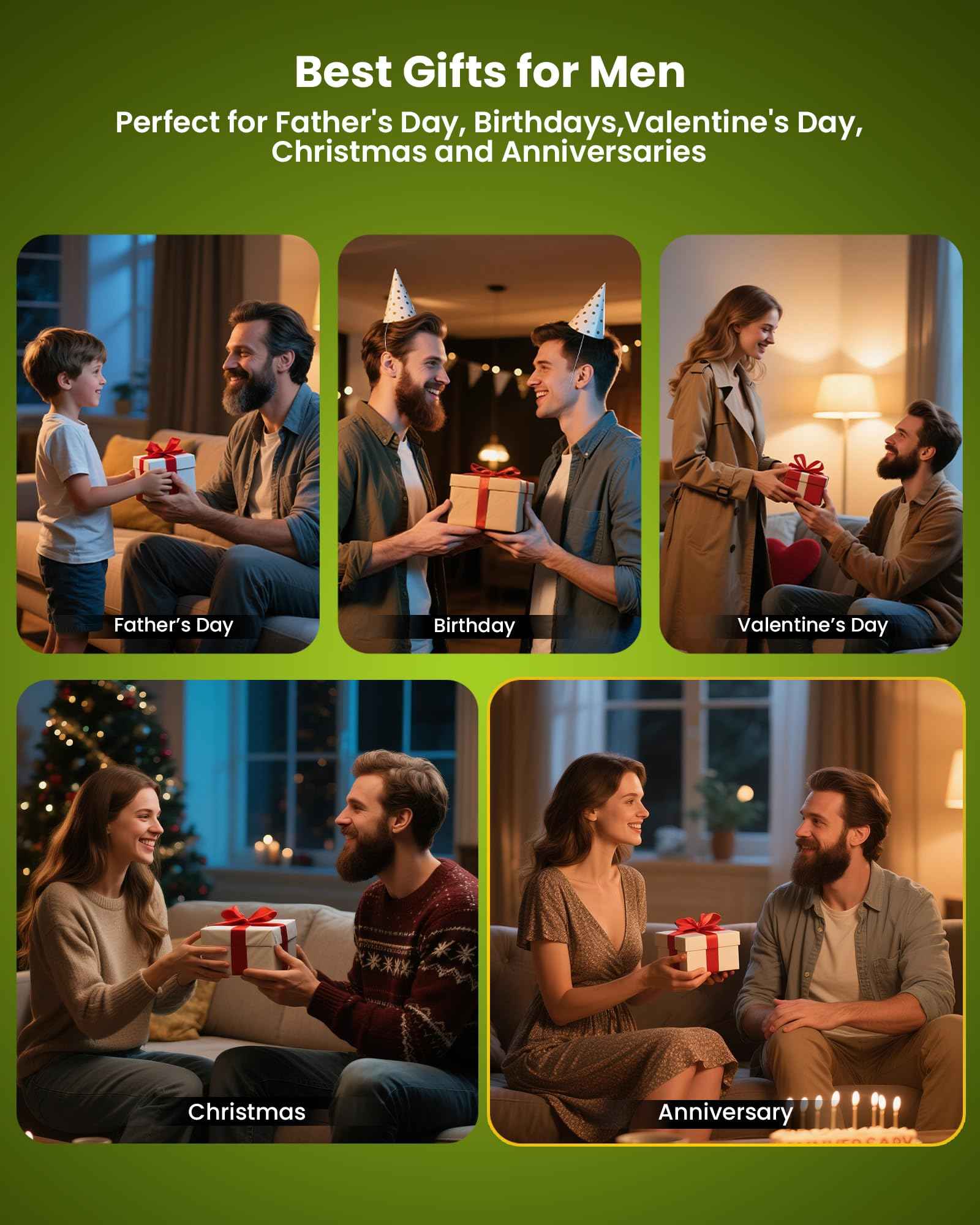 Comfy Mate Beard Kit for Men Grooming and Care: with Beard Shampoo & Conditioner Oil and Balm Brush Comb Scissors, Father's Day - Christmas - Birthday Gifts for Men Stocking Stuffers for Him Husband