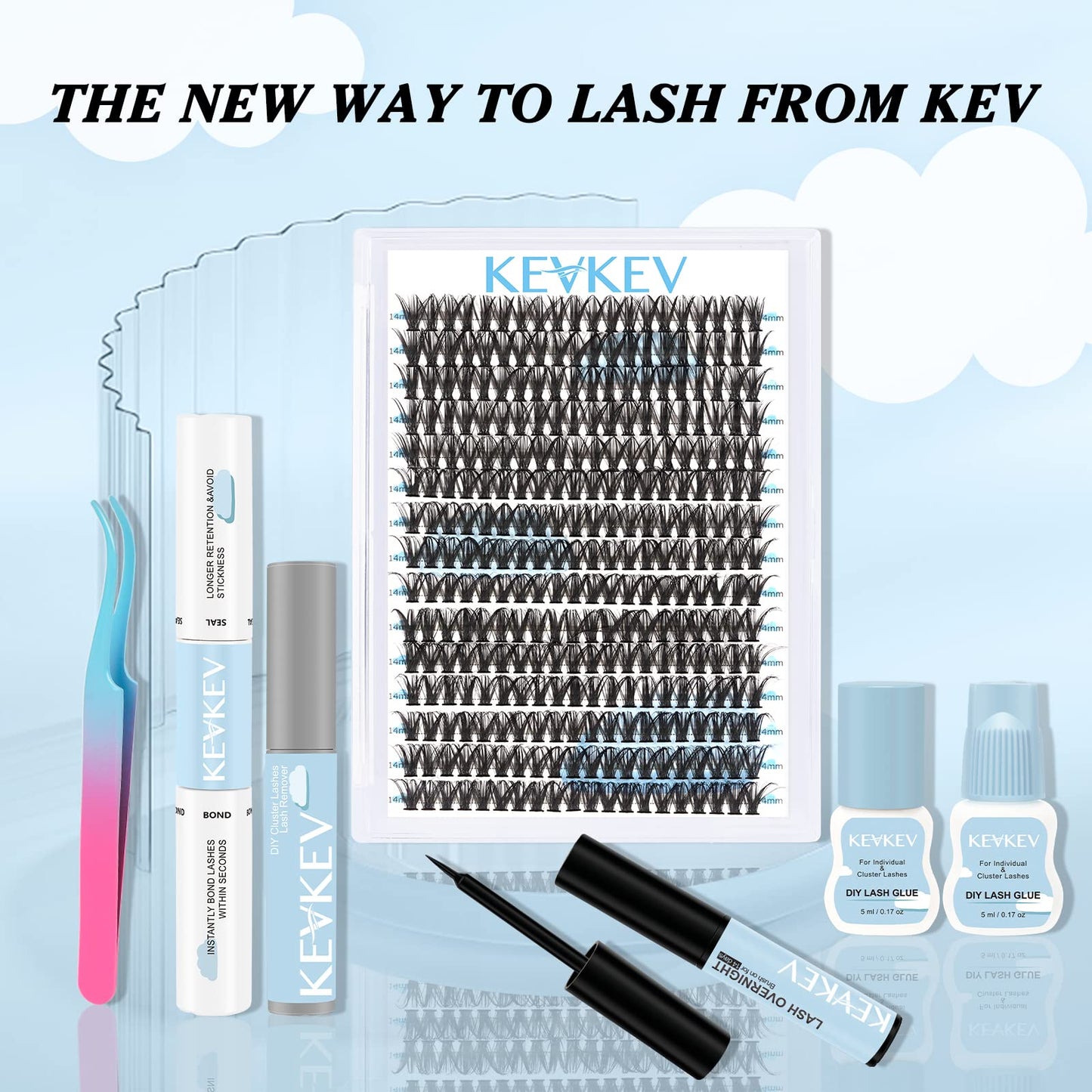 300 Pcs Individual Lashes Lash Clusters DIY Lash Extension Cluster Lashes that Look Like Eyelash Extensions Self Applicaton at Home Volume Dramtic Look(50D,C-14mm)