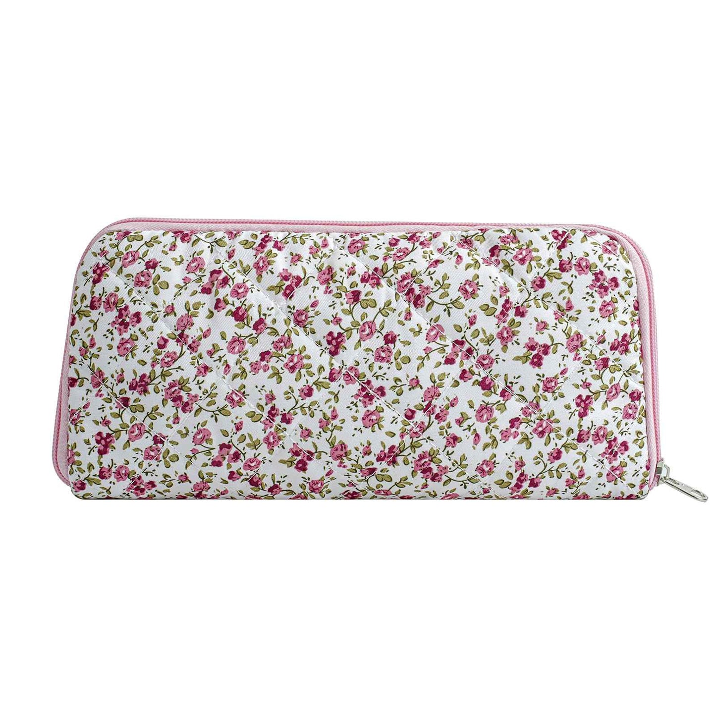 WHHJM Cute Floral Bag for Makeup Brushes - Ideal for Travel & Daily Use Makeup Brushes Pouch for Women (Red Floral)