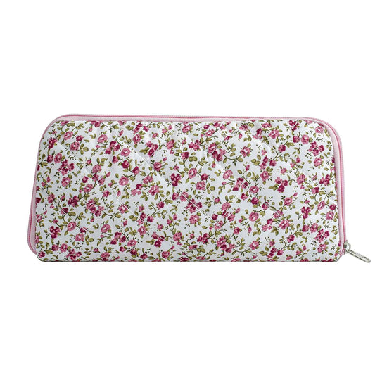 WHHJM Cute Floral Bag for Makeup Brushes - Ideal for Travel & Daily Use Makeup Brushes Pouch for Women (Red Floral)
